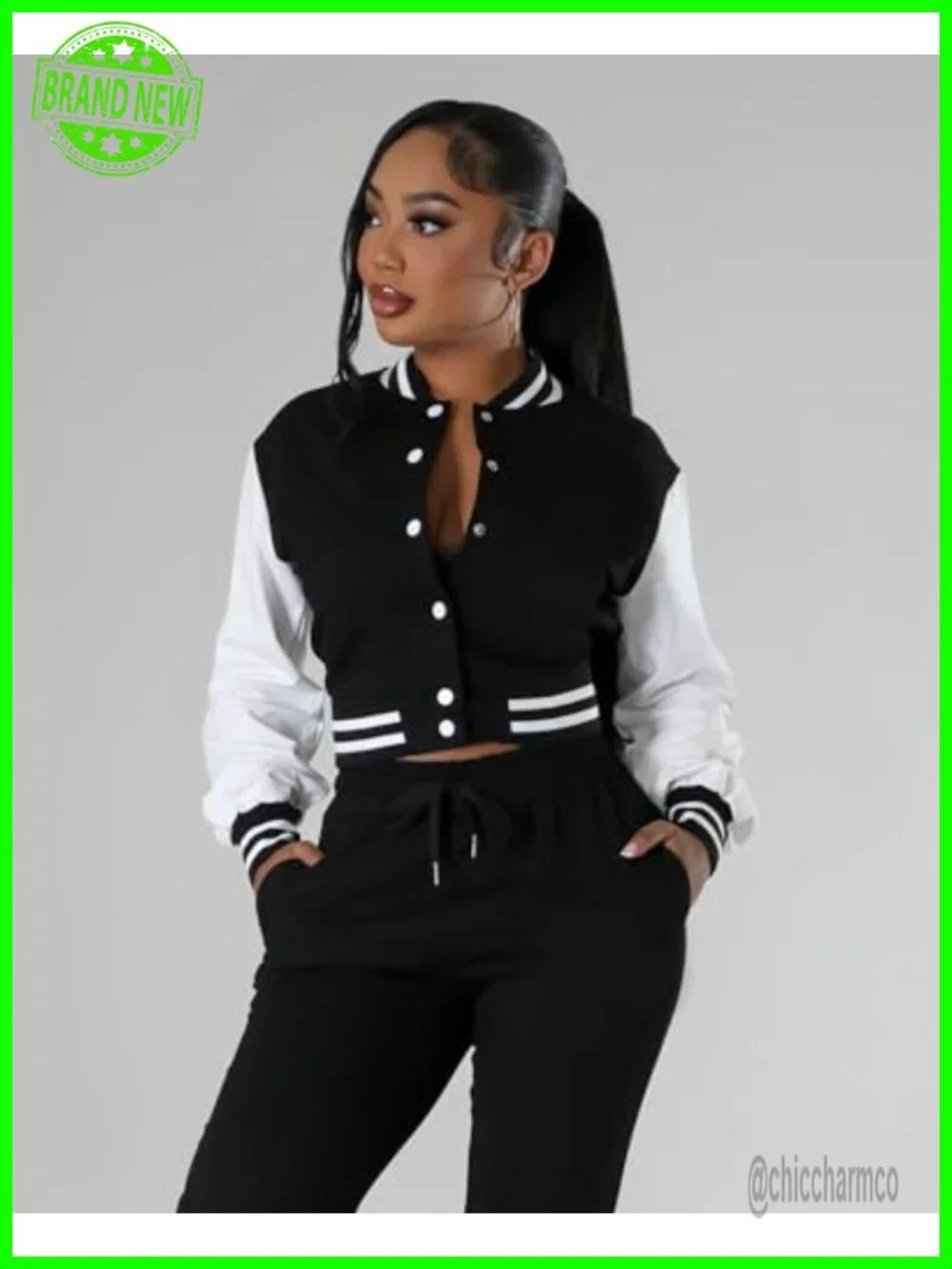 Faux Leather Cropped Bomber Jacket Women Lightweight Moto Letterman Baseball